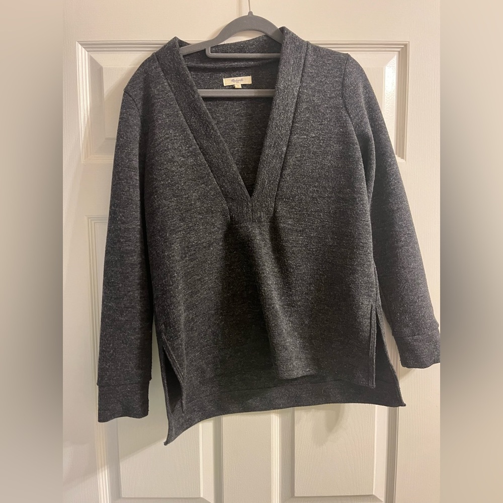 Madewell Charcoal V-Neck Sweater